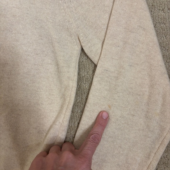 Vintage Oatmeal 1960s 1970s Cardigan Sweater XS S - Picture 7 of 7